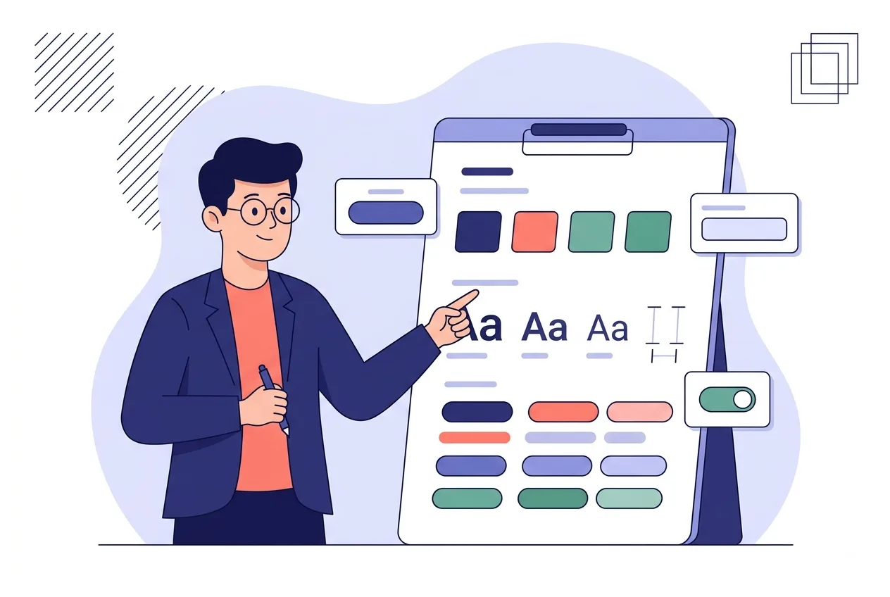 Cover illustration for "Why a Style Guide Is Important for Product Design"
